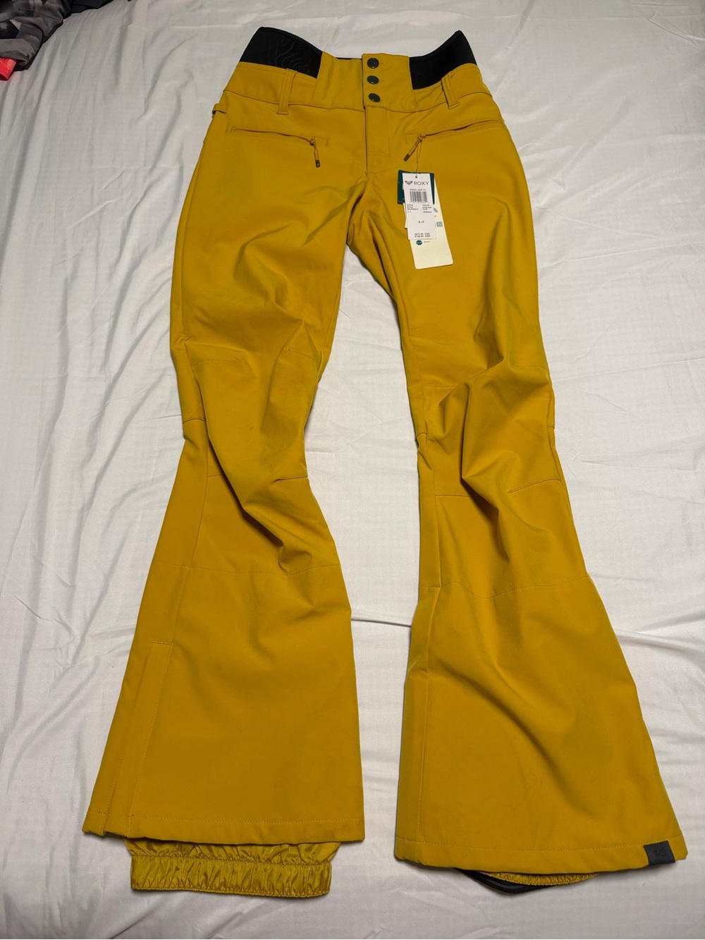 Roxy Mustard Yellow Flare Ski Pants